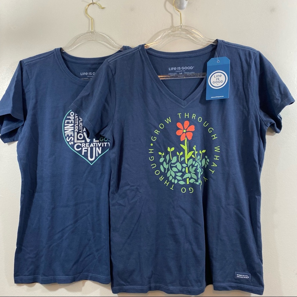Life is Good Bundle (2) Short Sleeve Tee Shirts M